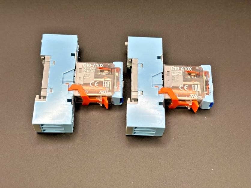 Lot of 2 Releco C10 A10X 24VDC SPDT Power Relays w/ DIN Rail Sockets3
