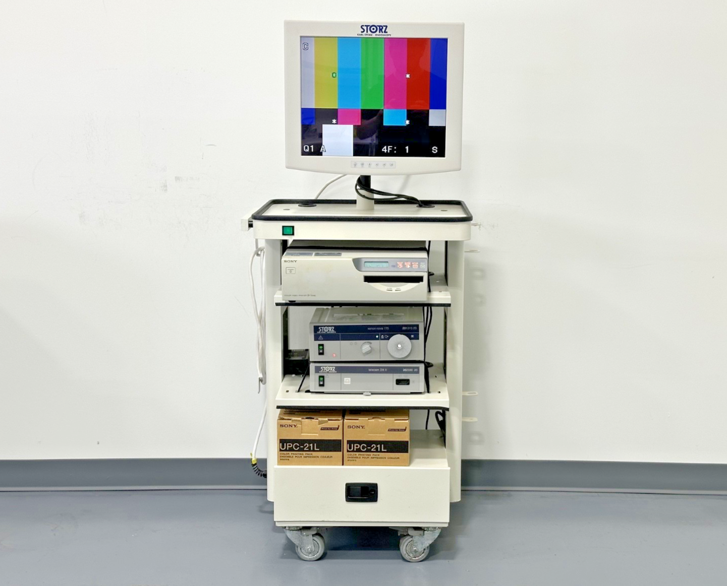 Karl Storz Xenon Nova 175 Telecam DX II Endoscopy Tower Cart Sony UP 51MD0