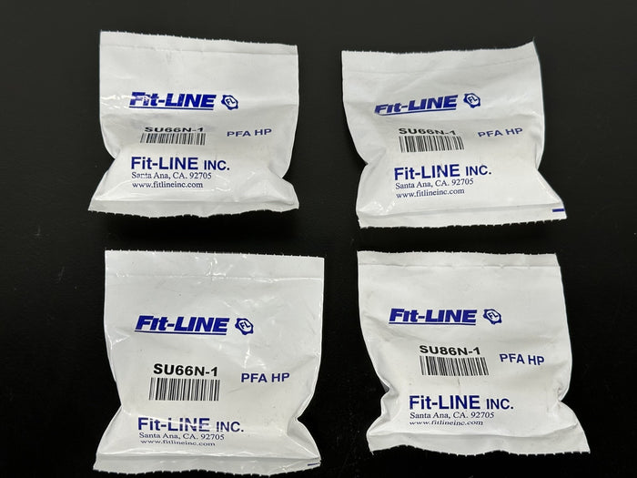 Fit Line SU66N 1 & SU86N 1 PFA HP High Purity Fittings Lot of 4