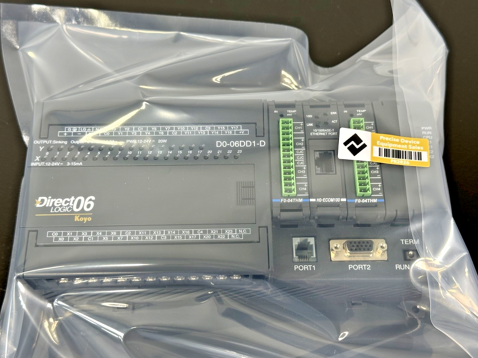 AutomationDirect Koyo D0 06DD1 D PLC w/ 2x F0 04THM H0 ECOM100 Used Untested4