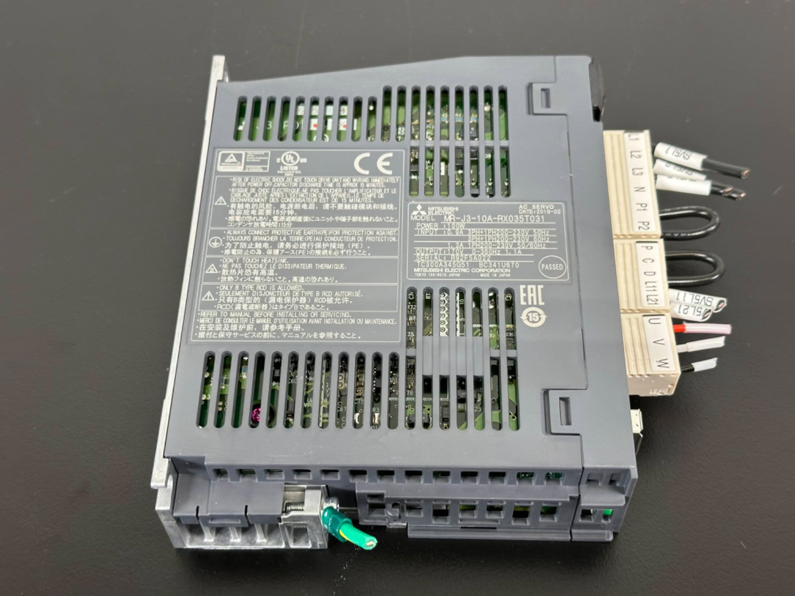 Mitsubishi Electric MR J3 10A RX035T031 Servo Drive Amplifier 100W MR J30