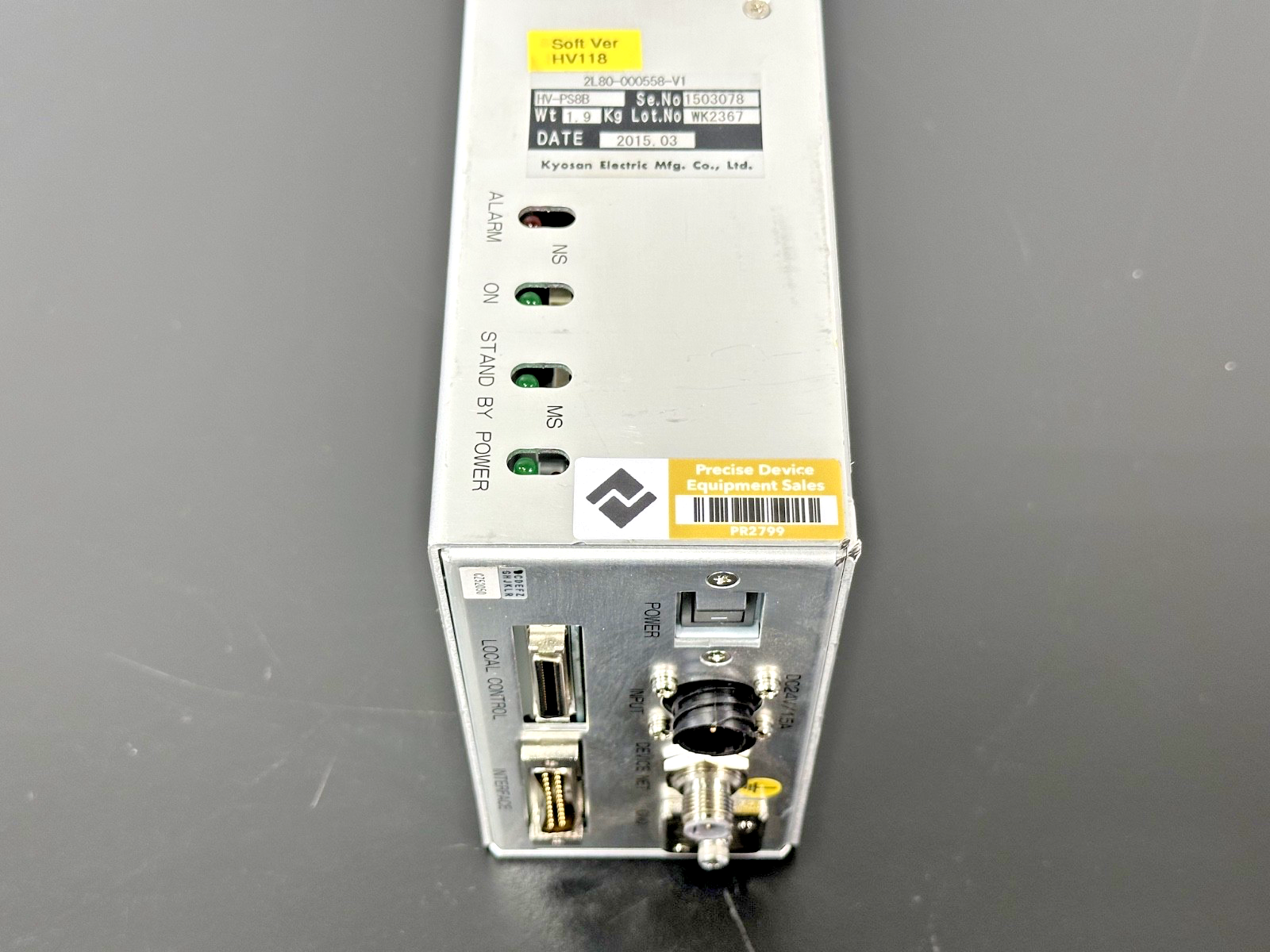 Kyosan Electric HV PS8B 2L80 000558 V1 High Voltage Power Supply TEL Used3