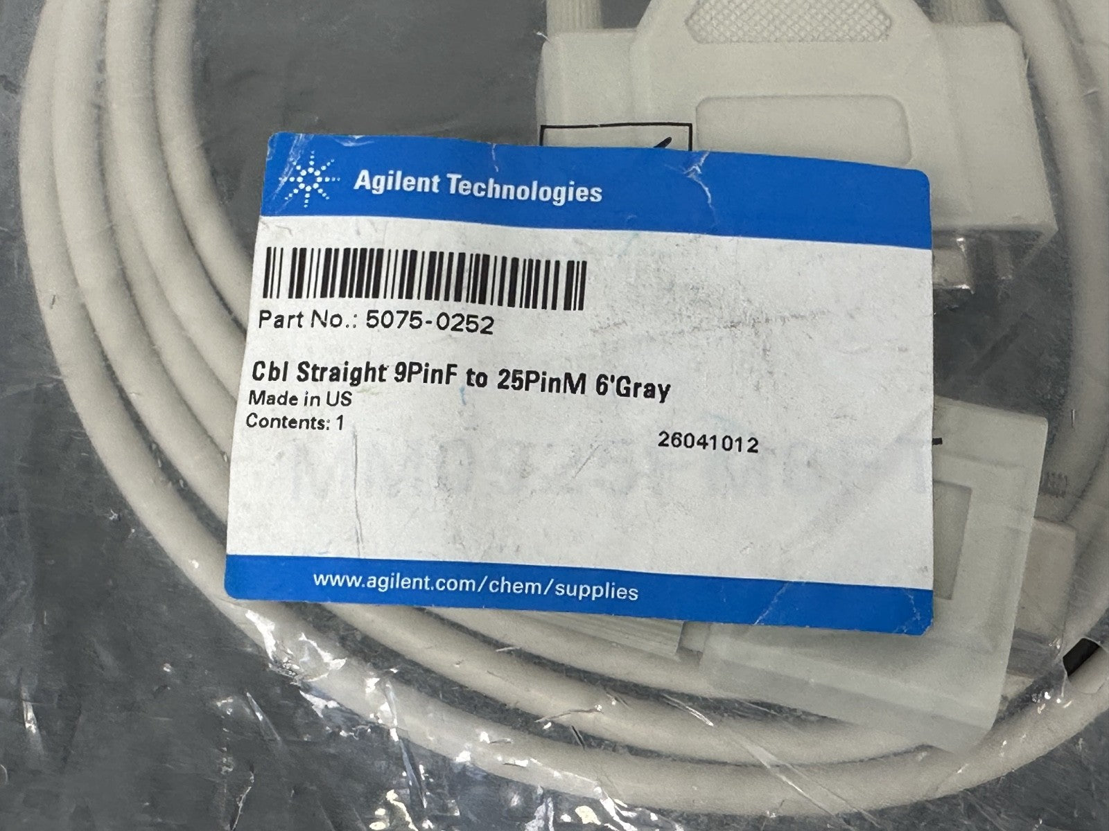 Agilent 5075 0252 9 Pin Female to 25 Pin Male Serial Cable 6ft New2