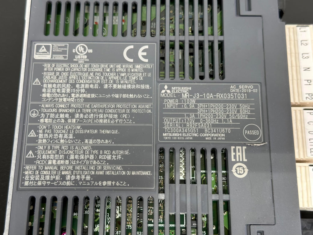 Mitsubishi Electric MR J3 10A RX035T031 Servo Drive Amplifier 100W MR J31