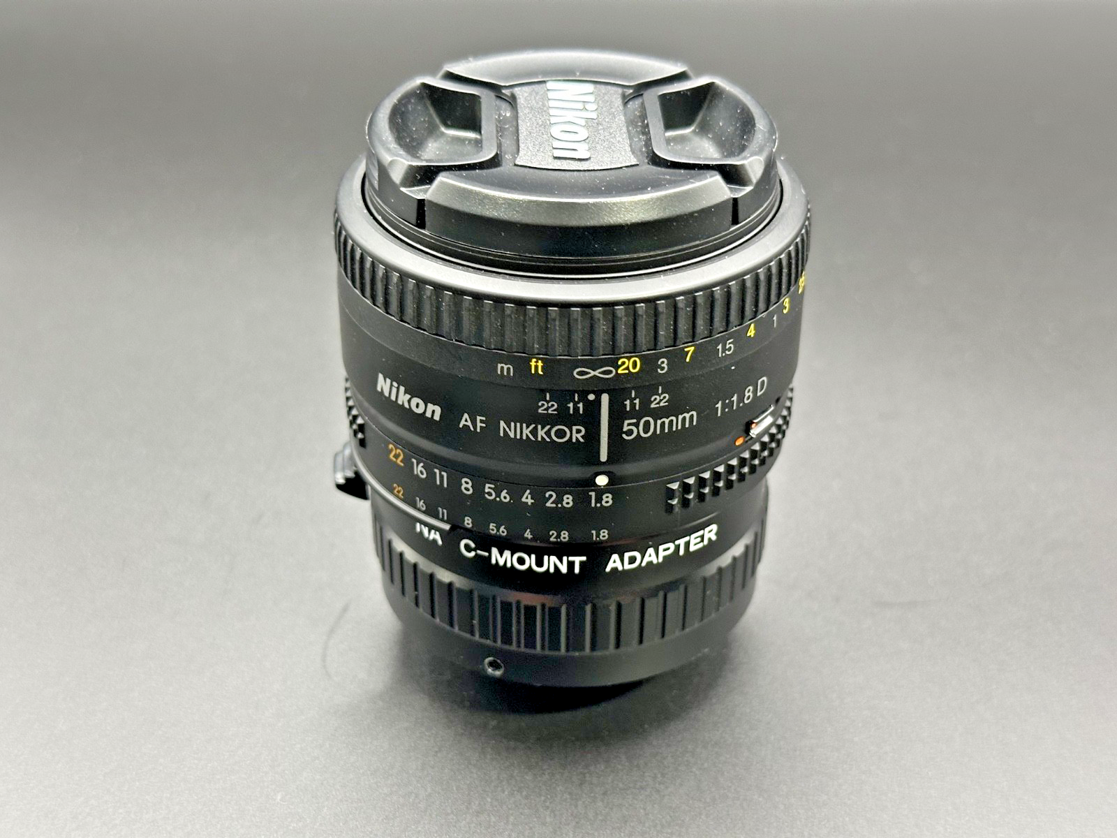 Nikon AF Nikkor 50mm f/1.8D Prime Lens w/ NA C Mount Adapter0