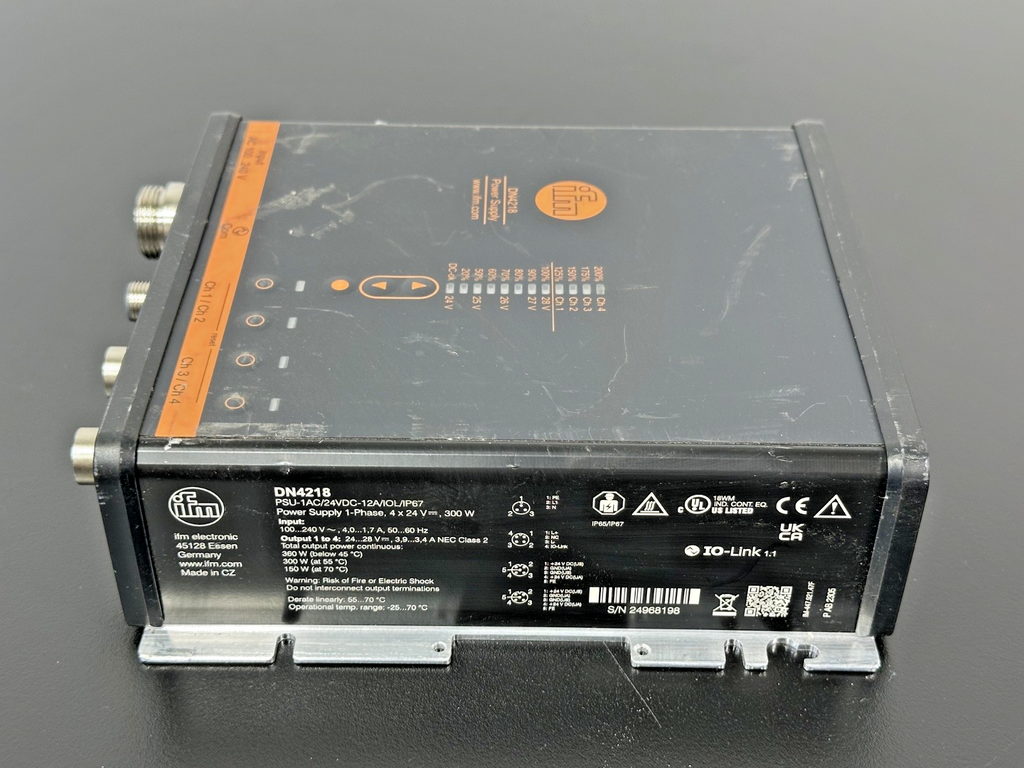IFM DN4218 24VDC 12A 300W Industrial Power Supply IO Link IP67 Used Untested2
