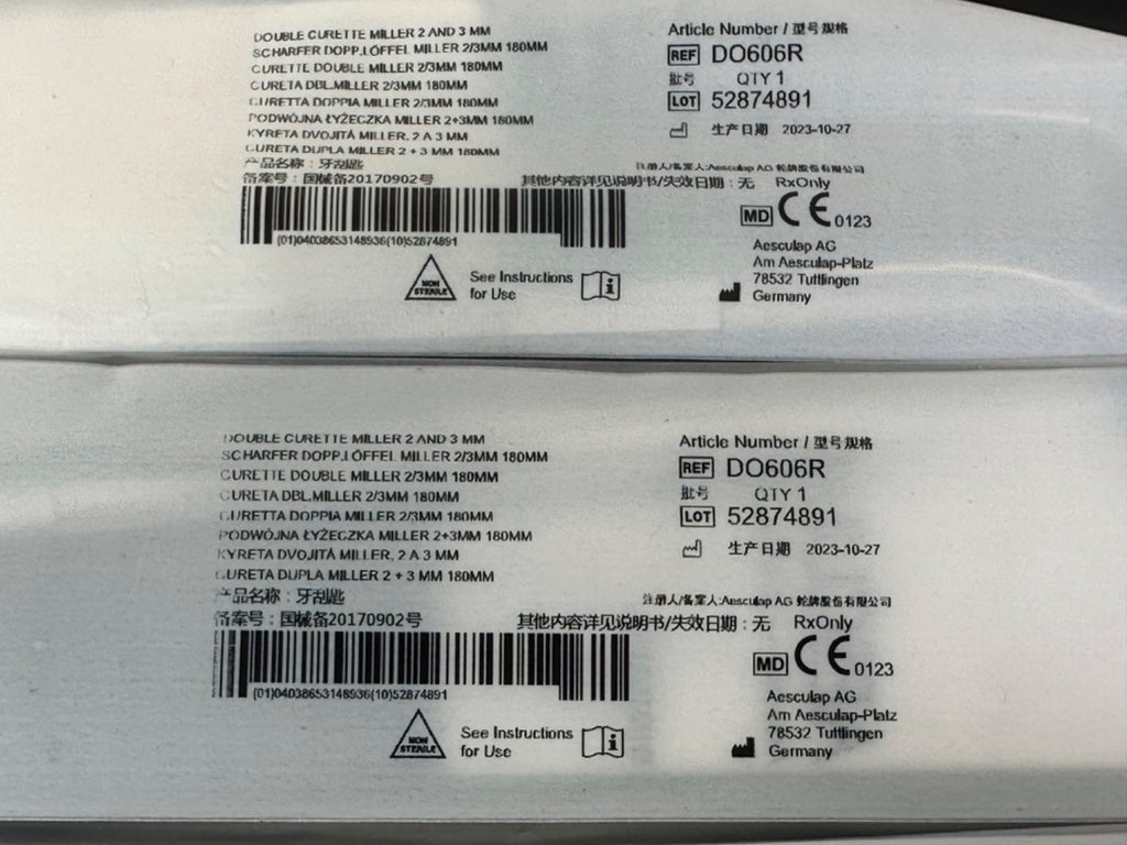 Aesculap D0606R Double Curette Miller 2mm 3mm 180mm Lot of 22 Instrument1