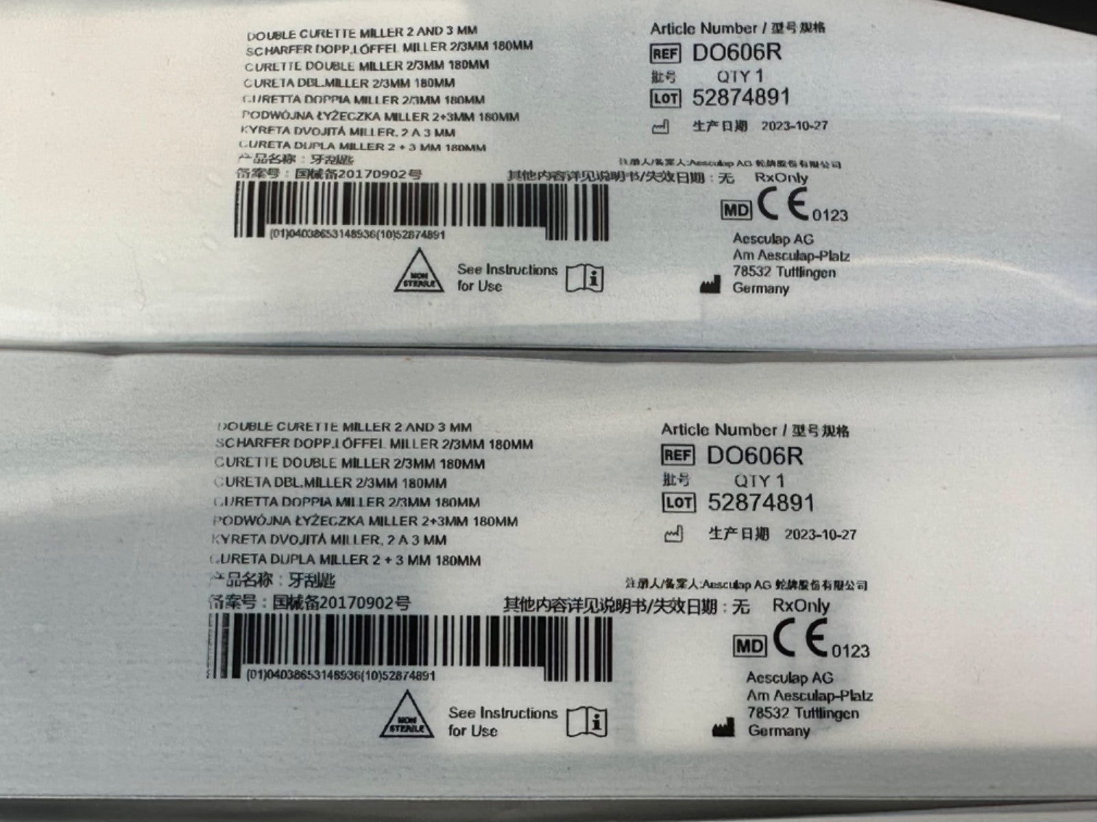 Aesculap D0606R Double Curette Miller 2mm 3mm 180mm Lot of 22 Instrument1