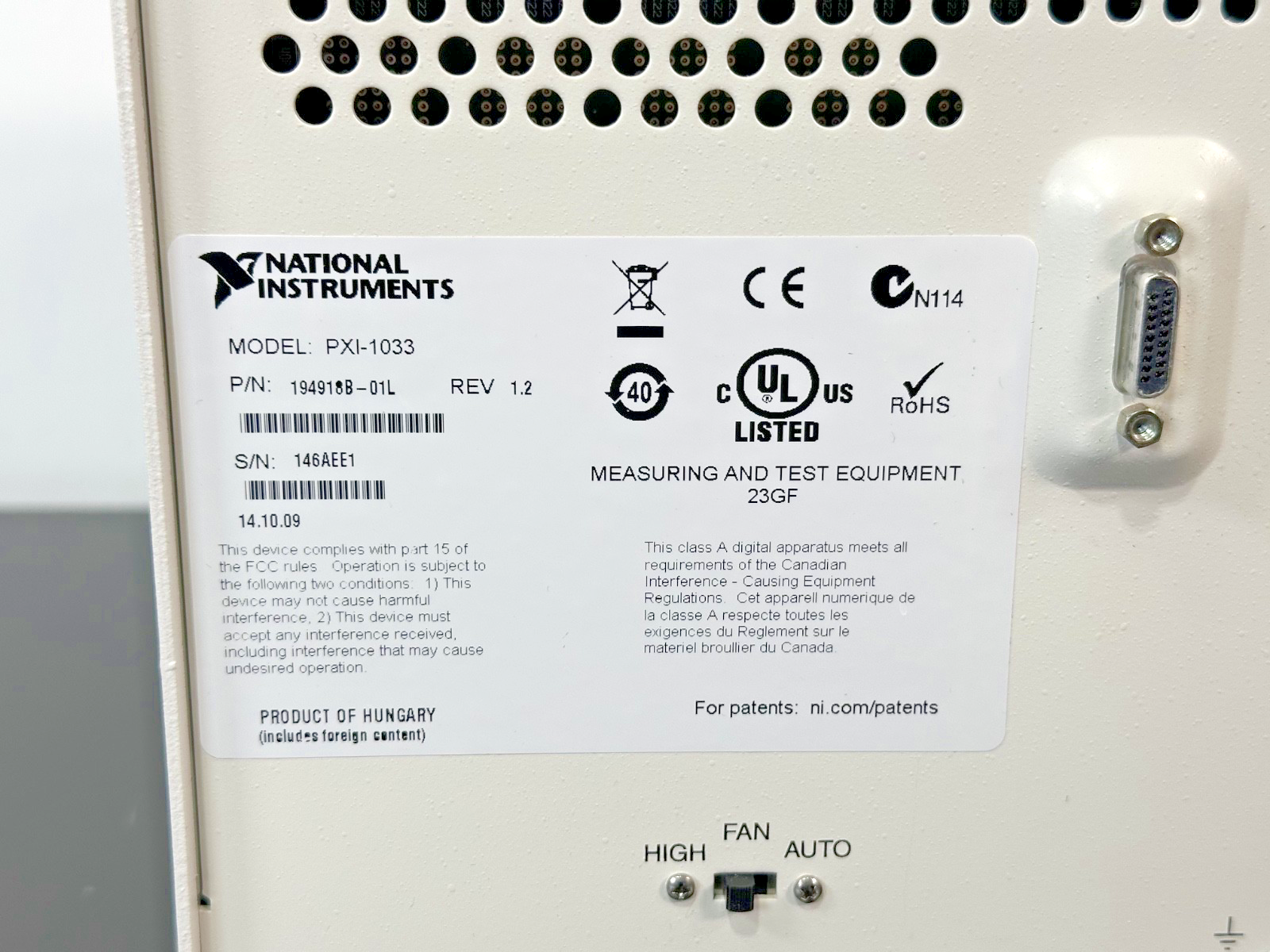 NI PXI 1033 Chassis with PXI 6115 DAQ Module6