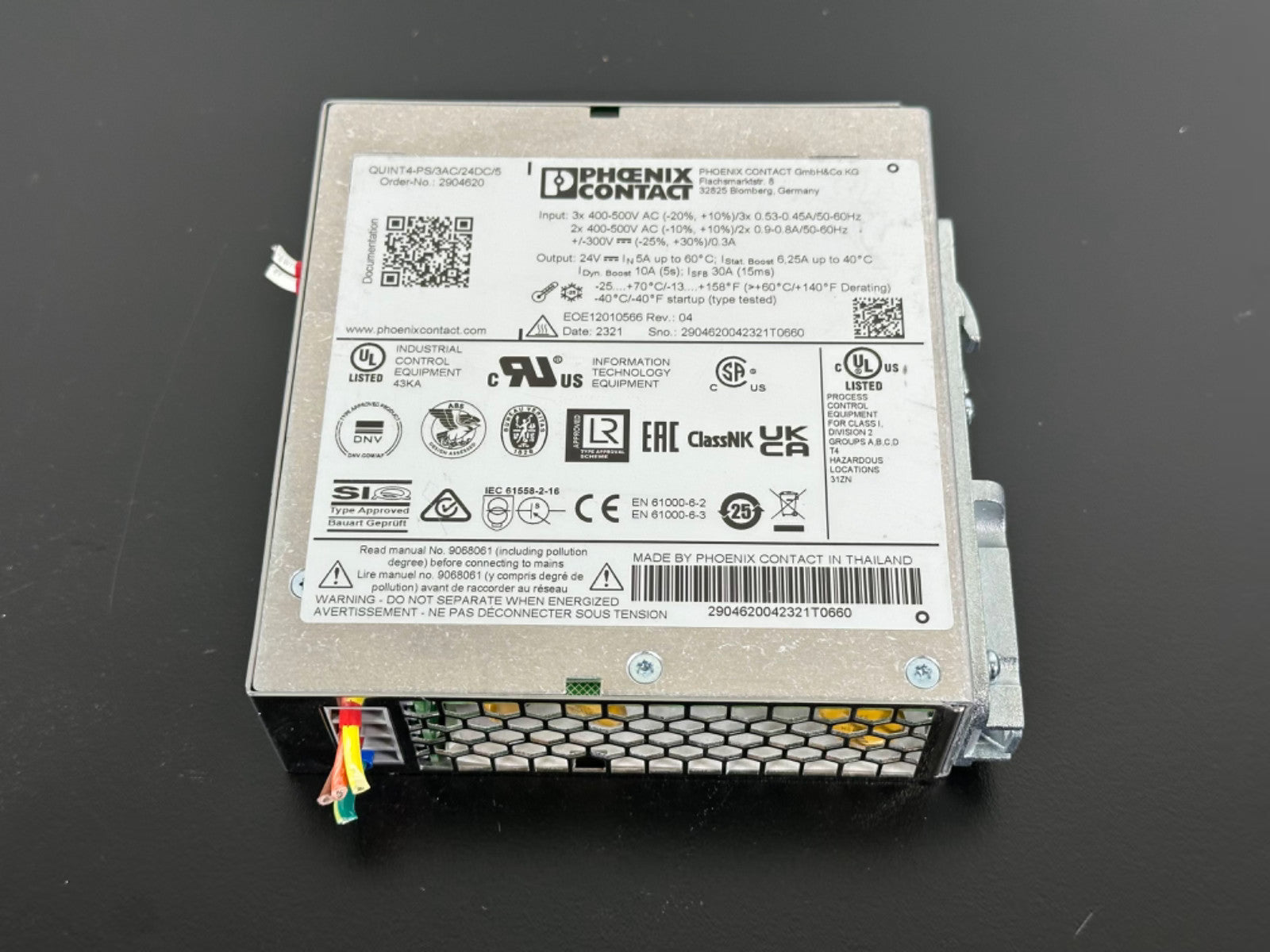 Phoenix Contact QUINT4 PS/3AC/24DC/5 Power Supply 24V 5A 29046200