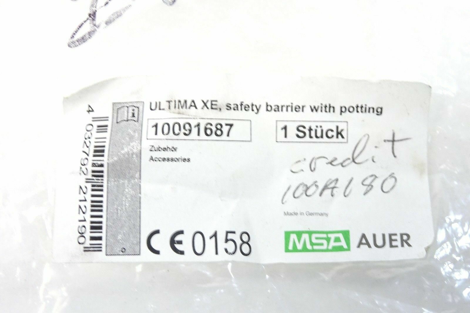 MSA ULTIMA XE 10091687, safety barrier with Potting, Gas Analyzer3