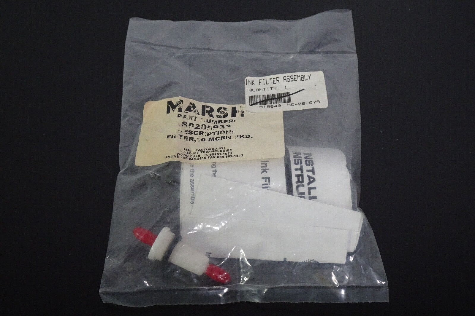 VIDEOJET SP205933 IN LINE INK FILTER 10 MICRON0