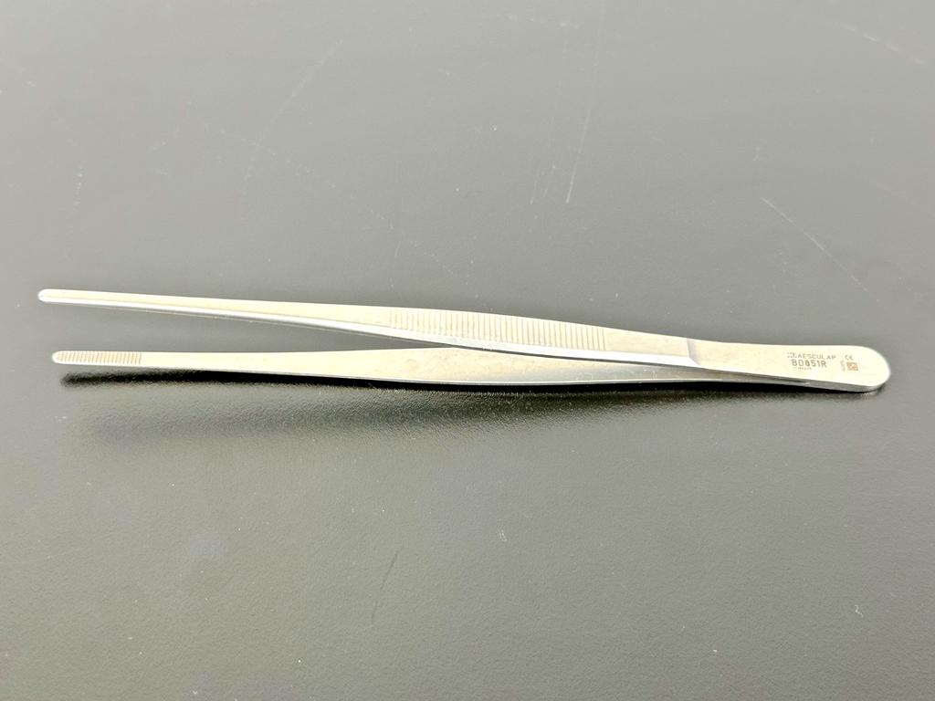 Aesculap BD051R Straight Dressing Forceps Tweezers 7 7/8" Serrated Stainless0