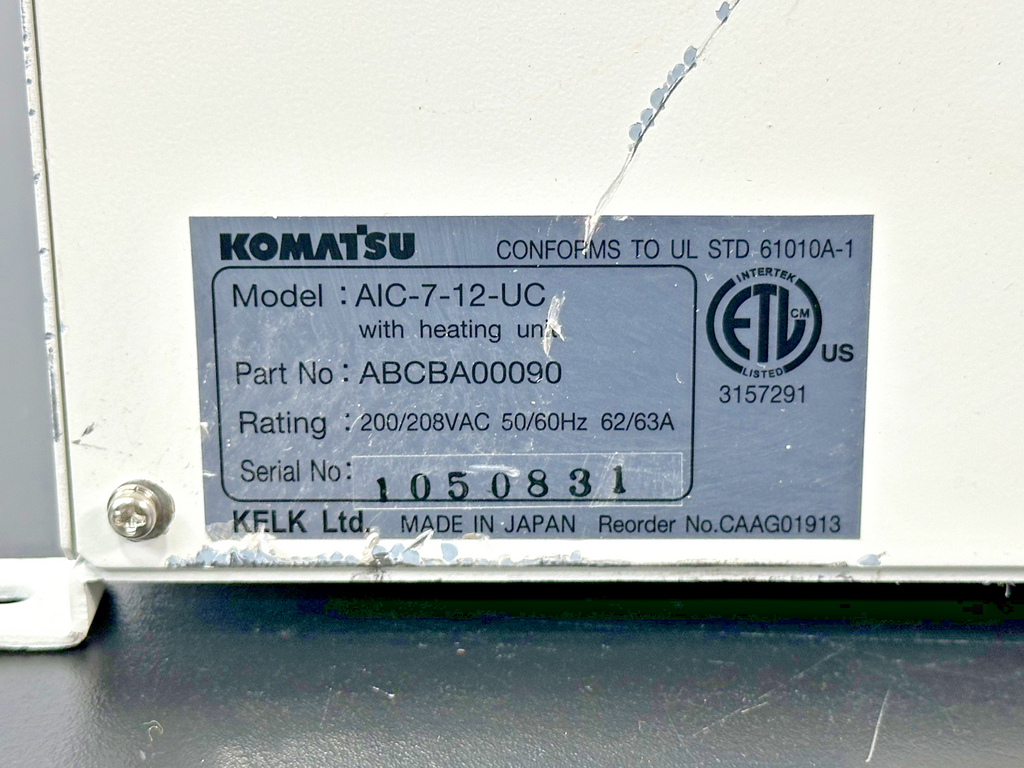 Komatsu AIC 7 12 UC ABCBA00090 Temperature Controller For Parts5