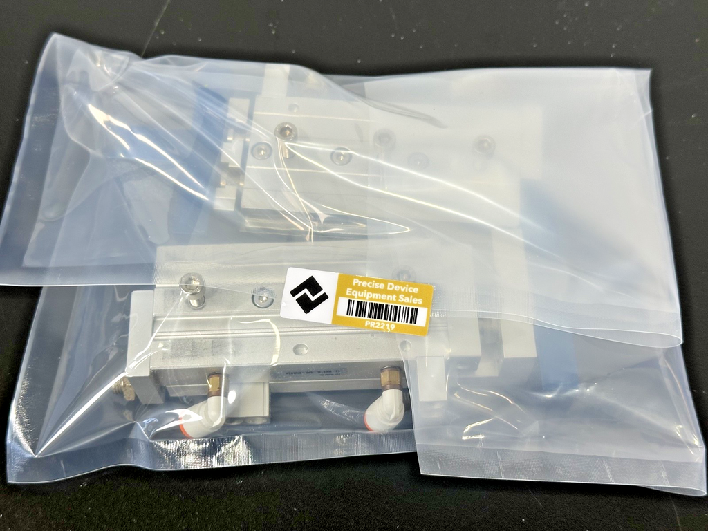SMC MXS12L 50 Air Slide Table Pneumatic Cylinders Lot of 2 w/ Blue Brackets5