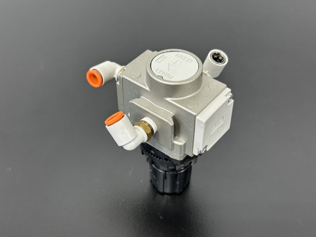 SMC AR20 01 Pneumatic Air Pressure Regulator w Push Connect Fittings3