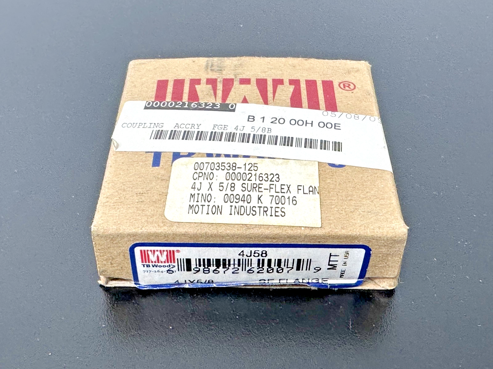 Lovejoy 0002163230 4J x 5/8 Bore Flex Coupling Flange 00940K New1