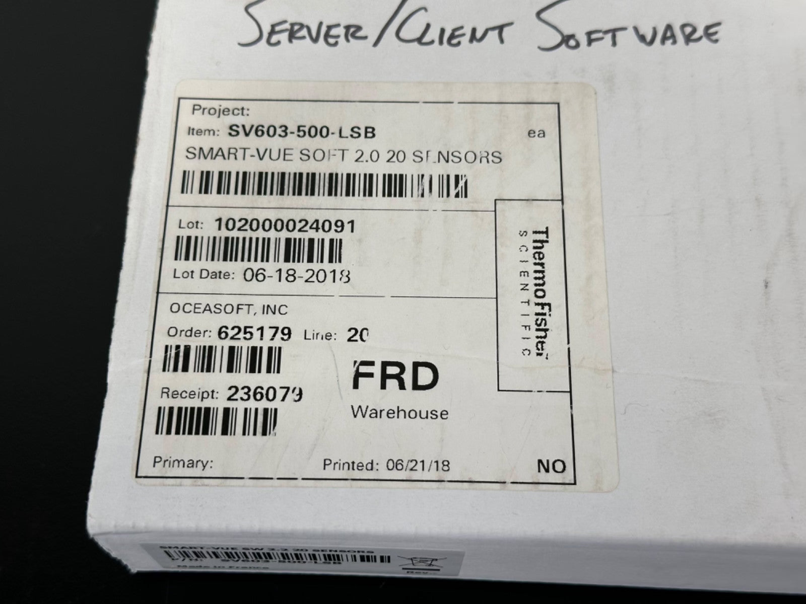 Thermo Scientific Smart Vue Server Client Software SV603 500 LSB 20 Sensors1