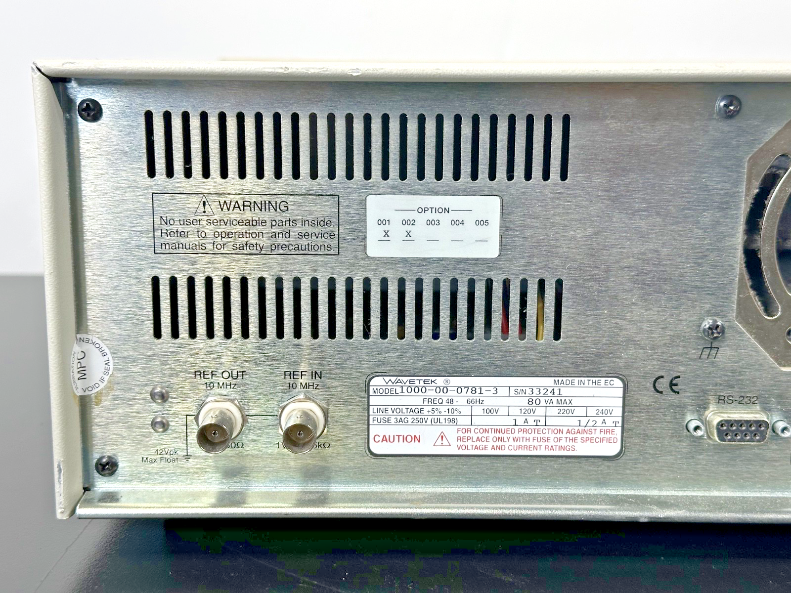 Wavetek 395 100MHz Arbitrary Waveform Generator Options 001 002 Powers On4