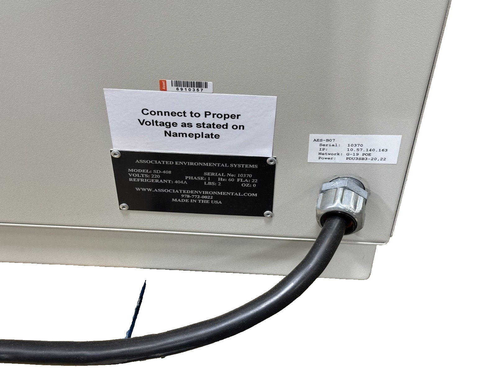 Associated Environmental Systems SD 408 Environmental Test Chamber 220V AS IS6