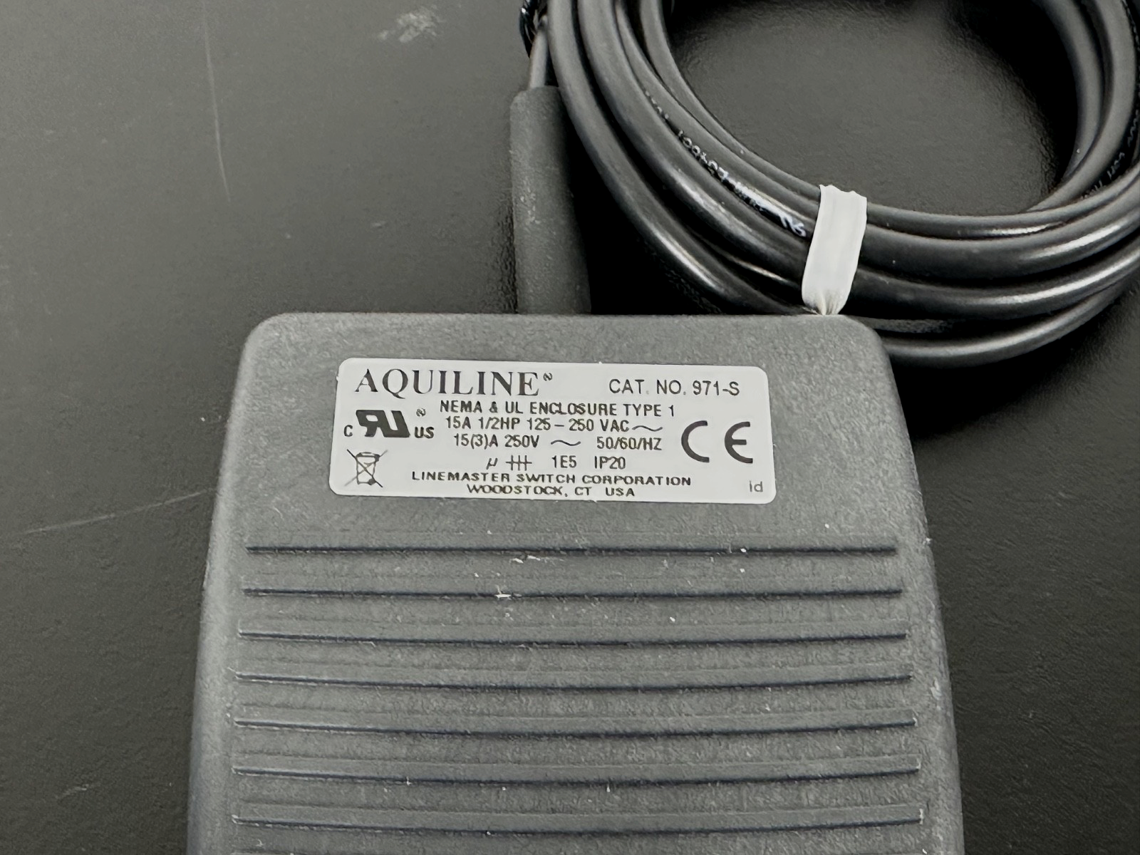 Aquiline 971 S Foot Switch Pedal 15A 125 250VAC w/ Cable1