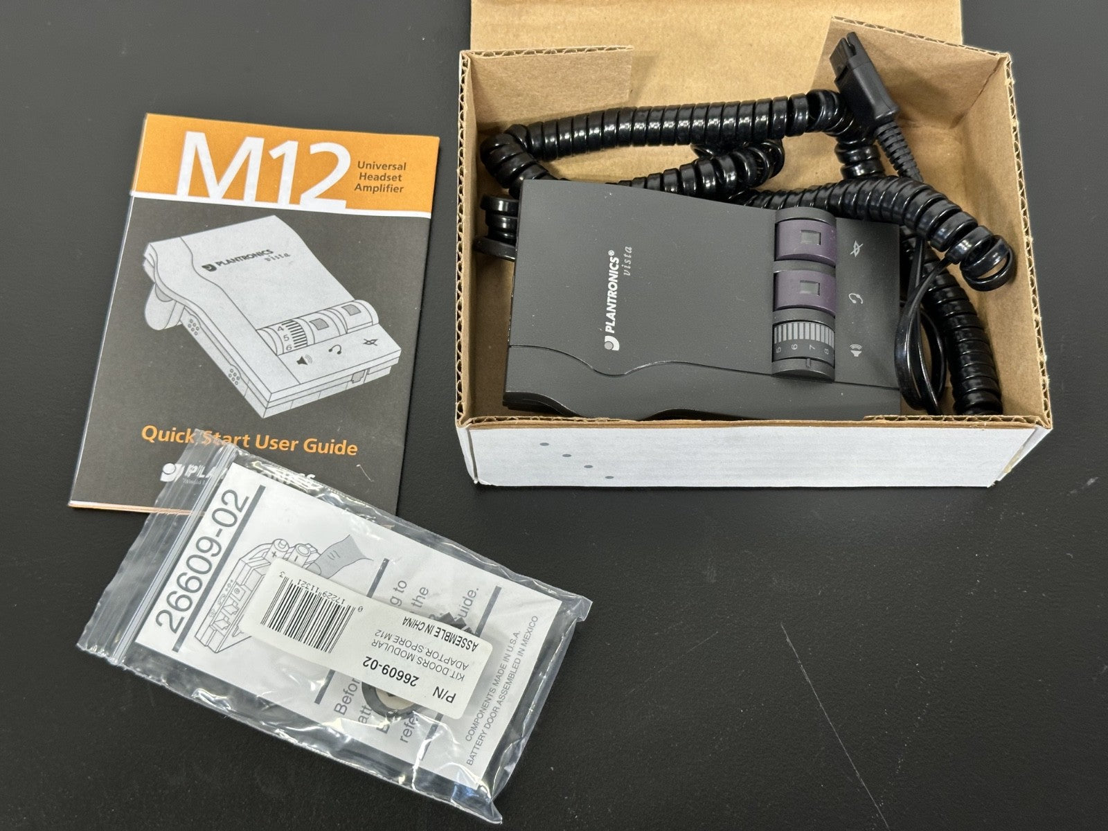 Plantronics M12 Universal Headset Amplifier w/ Door Adapter Kit 26609 021