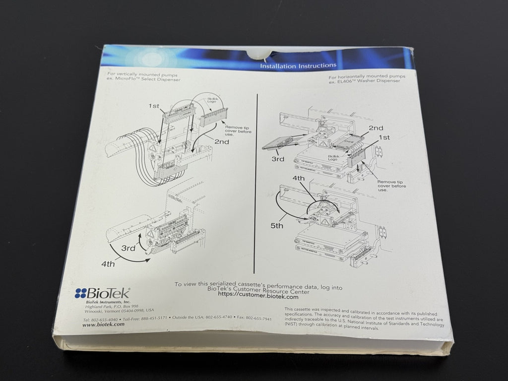 BioTek 10 µL Dispense Cassette 7170014 — 5–2,500 µL Range, Stainless Tip3