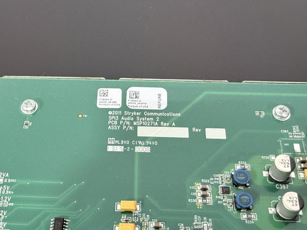 Stryker SPI3 Audio System 2 Audio Module PCB MSP10271A Rev A (Refurb)3