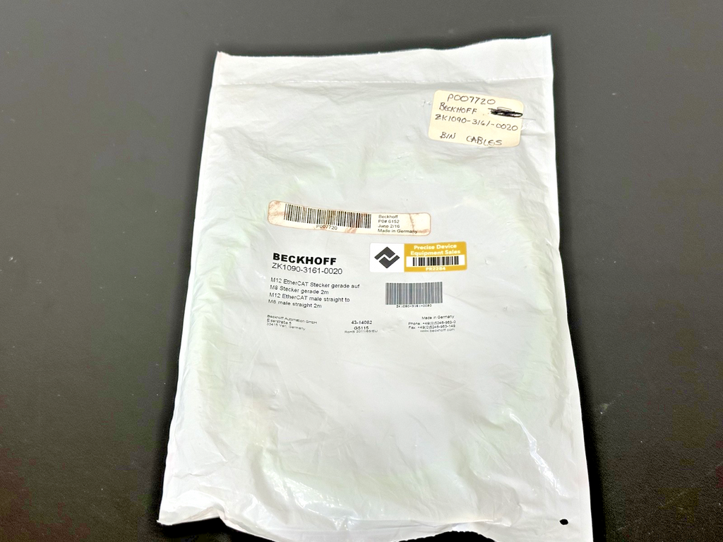 Beckhoff ZK1090 3161 0020 M12 EtherCAT to M8 Male Cable 2M New0