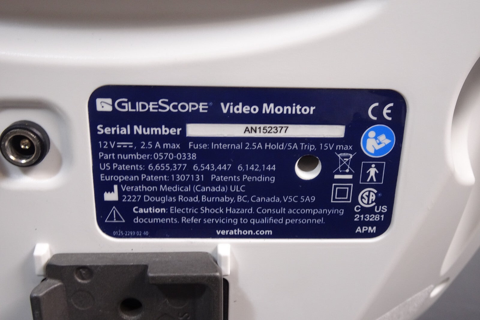 Verathon GlideScope Video Monitor AN152377 6