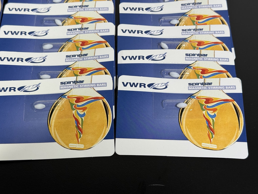 25Pk) VWR PTFE Spinbar Magnetic Stir Bar, Egg Shaped, 3/8” x 3/16”, 58949 0121