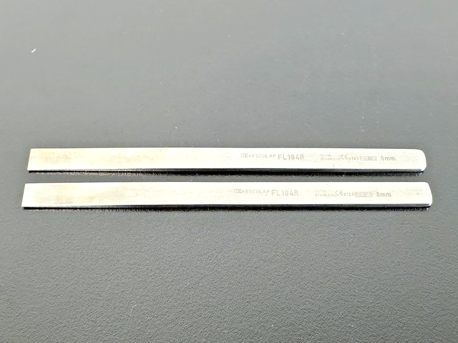 Lot of 2 Aesculap FL104R 8mm Stainless Steel Hand Instruments0