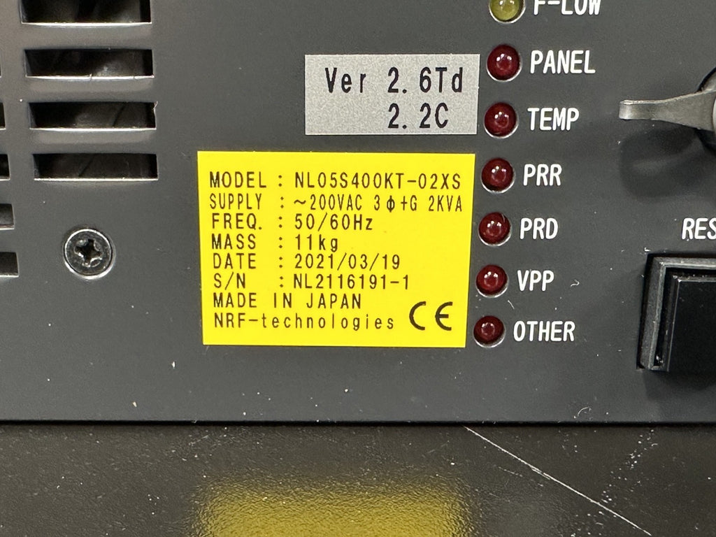 NRF Technologies NL055400KT 02XS RF Generator Power Supply 2kVA2