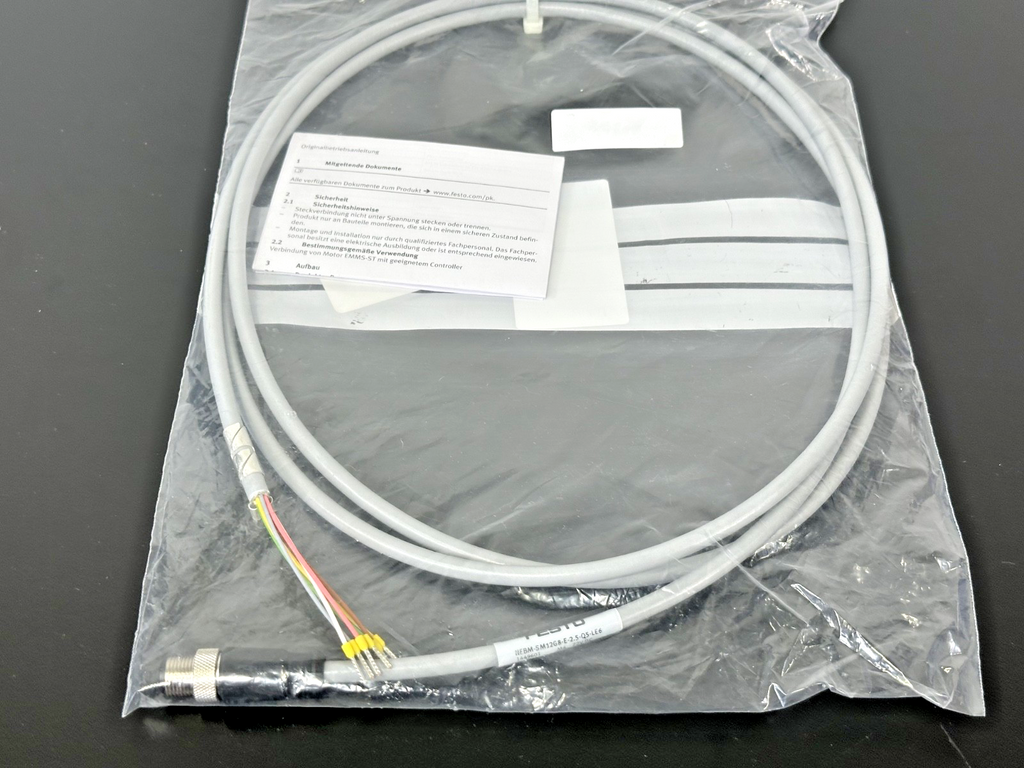 Festo NEBM SM12G8 E 2.5 Q5 LE6 Motor Cable 2.5M M12 1449601 New1