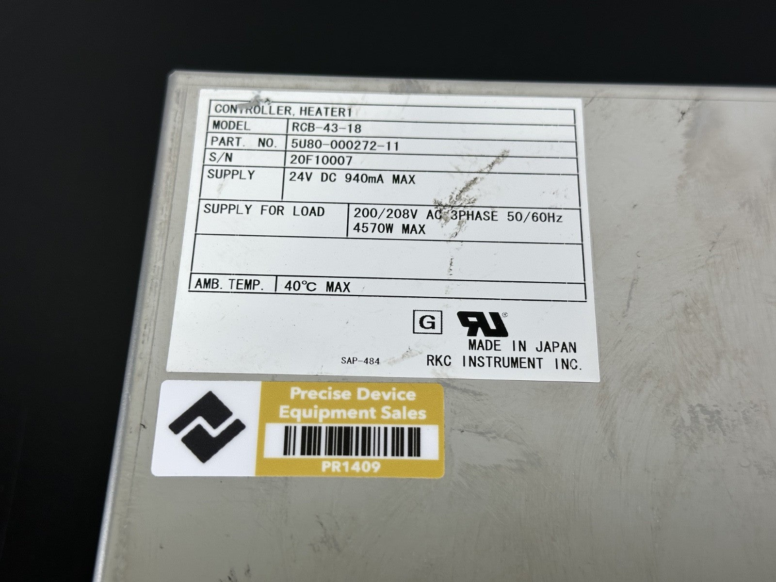 RKC Instrument RCB 43 18 Heater Controller 5U80 000272 11 24VDC 3PH1