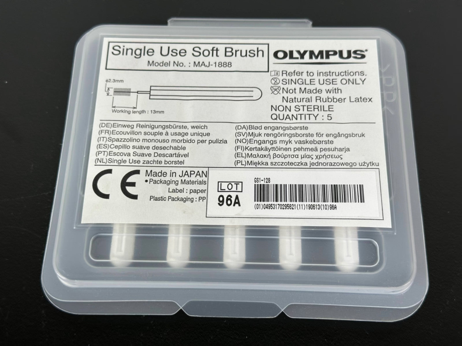 Olympus MAJ 1888 Single Use Soft Brush Endoscope Cleaning Brush 5/Pack0