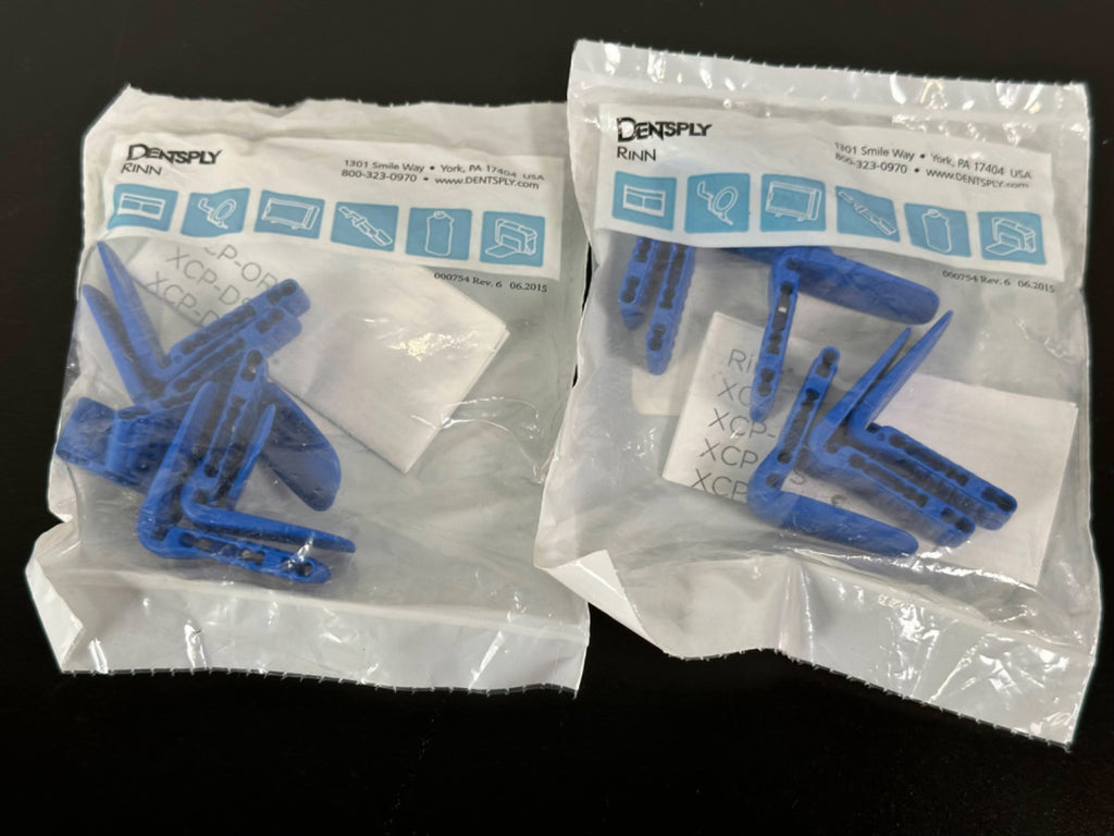 Dentsply Rinn XCP Dental Positioning System Holders Blue Lot of 2 Kits0