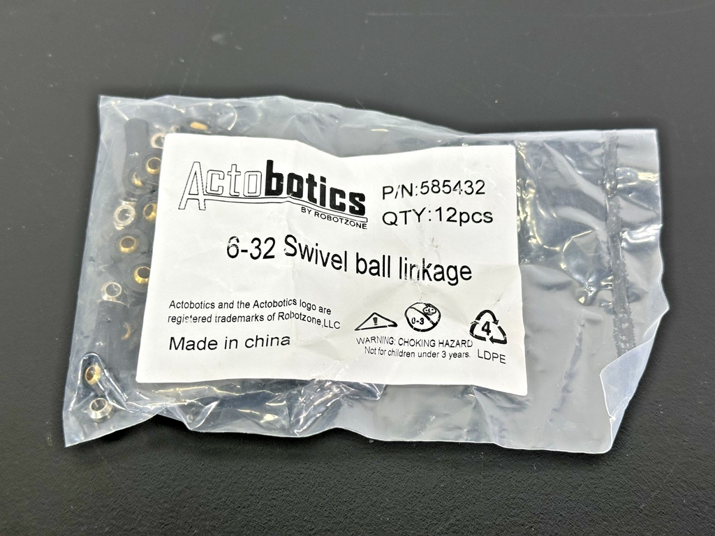 Actobotics RobotZone 585432 6 32 Swivel Ball Linkage 12 Piece Set New0