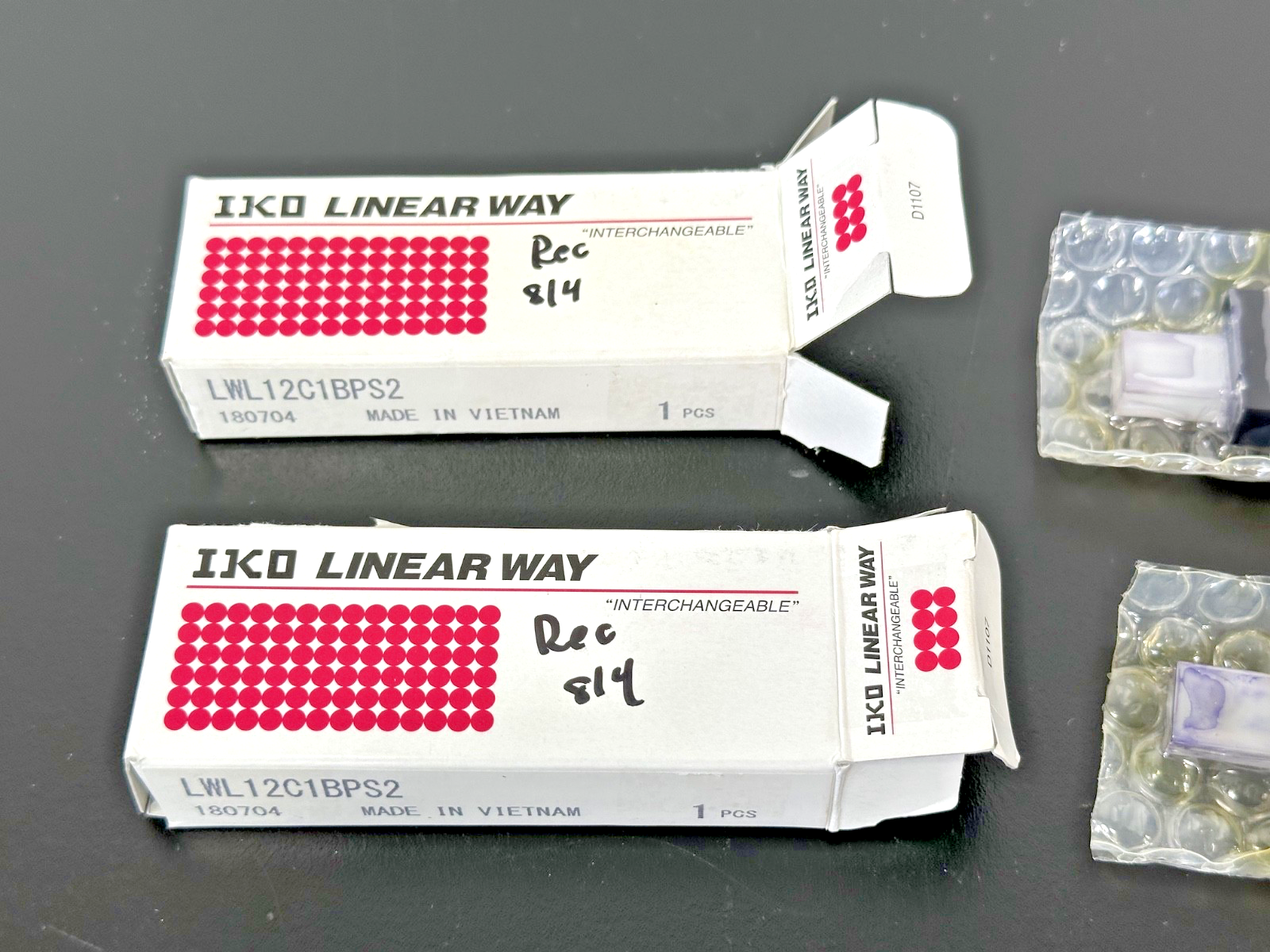 Lot of 2 IKO LWL12C1BPS2 Linear Way Guide Blocks Rail Bearings New Open Box2