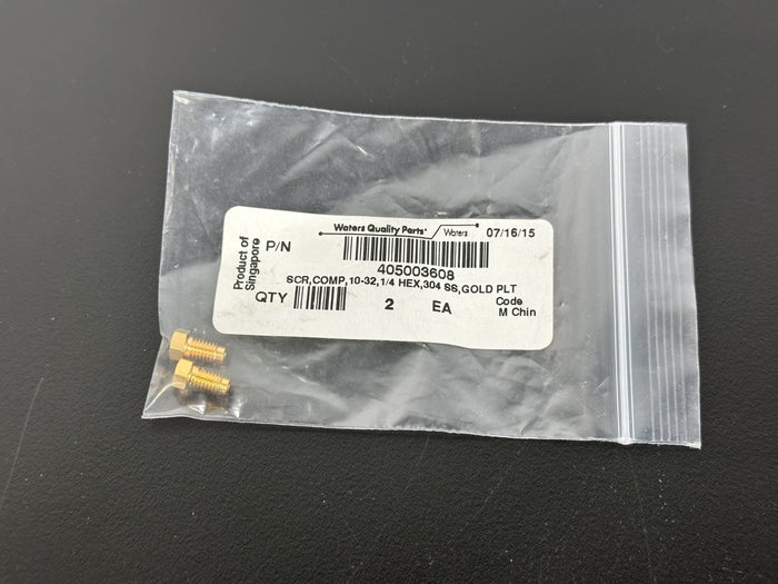 Waters 405003608 Gold Plated 304 Stainless Steel Screw Set Qty 2