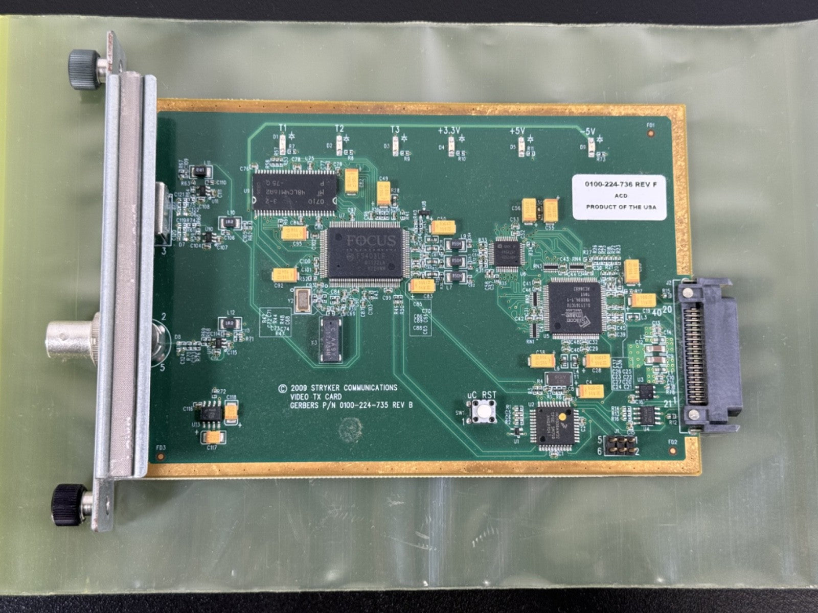 Stryker Video TX Card 0100 224 735 Rev B PR 0100 224 736 Rev F1