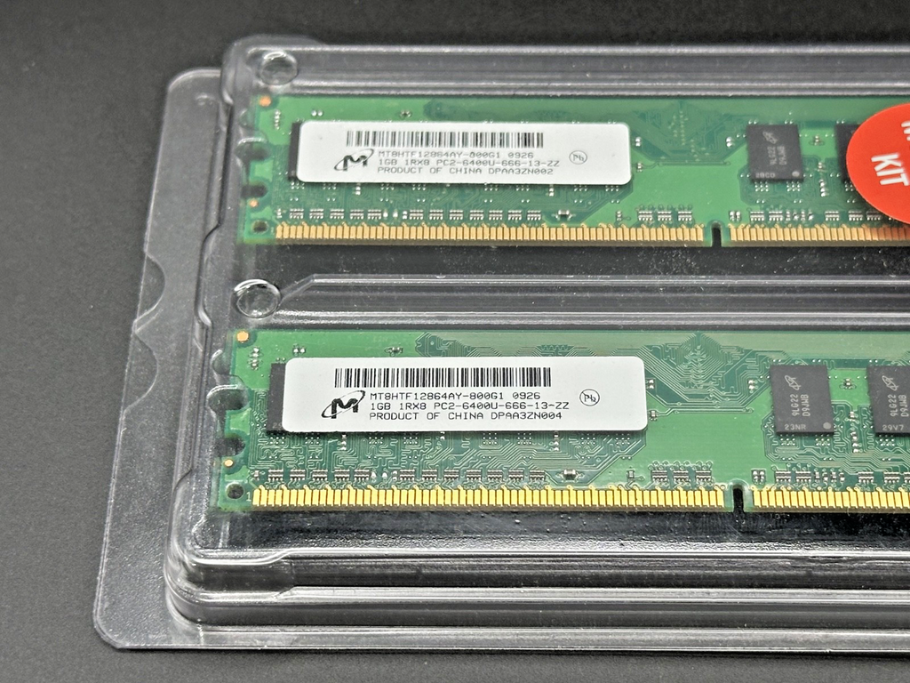 Micron 2GB 2x1GB DDR2 800 PC2 6400U Desktop RAM Memory Kit Brand New1