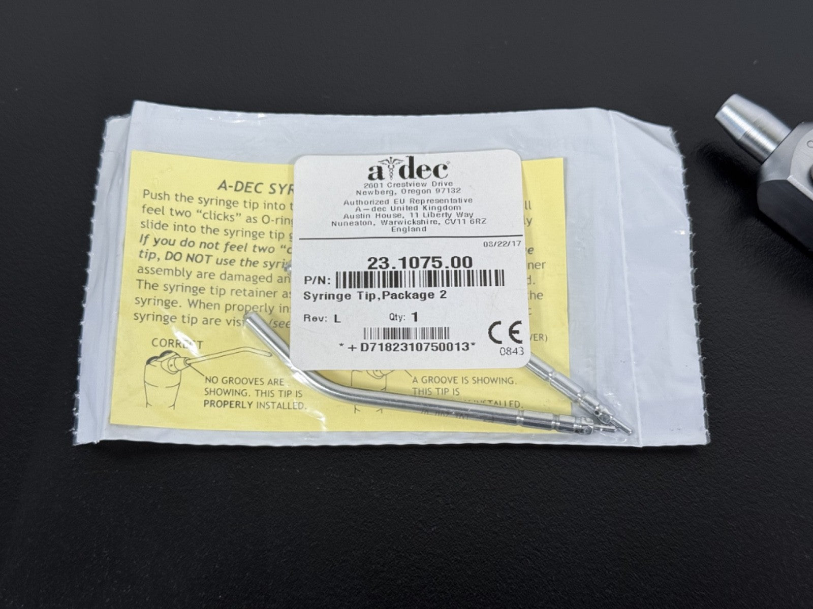 Aidec Dental Air Water Syringe 23.1075.00 Handpiece  135°C Metal1