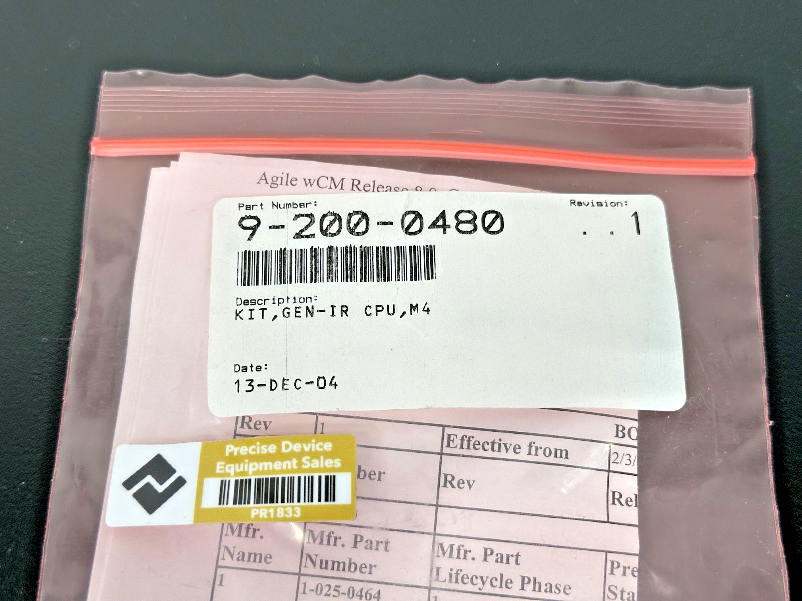 Agilent 9 200 0480 Gen IR CPU M4 Kit 1 025 0465 M4 IR V3.31