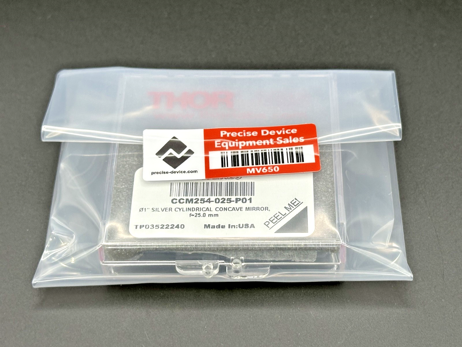 Thorlabs CCM254-025-P01 1" Silver Concave Cylindrical Mirror 25mm New Open Box2