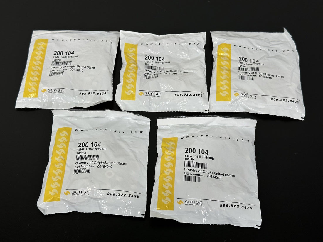 Lot of 5 Sun Sri 200104 Seal 11mm TFE/RUB Seals 100/Pk New0