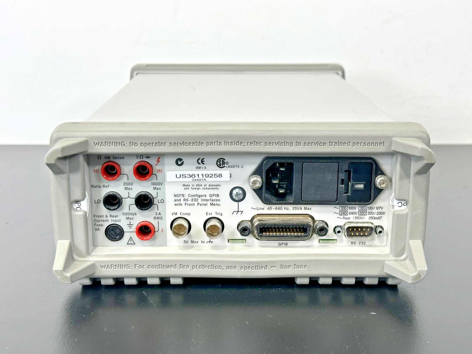 Agilent 34401A 6.5 Digit Digital Bench Multimeter GPIB RS 232 Powers On Working3