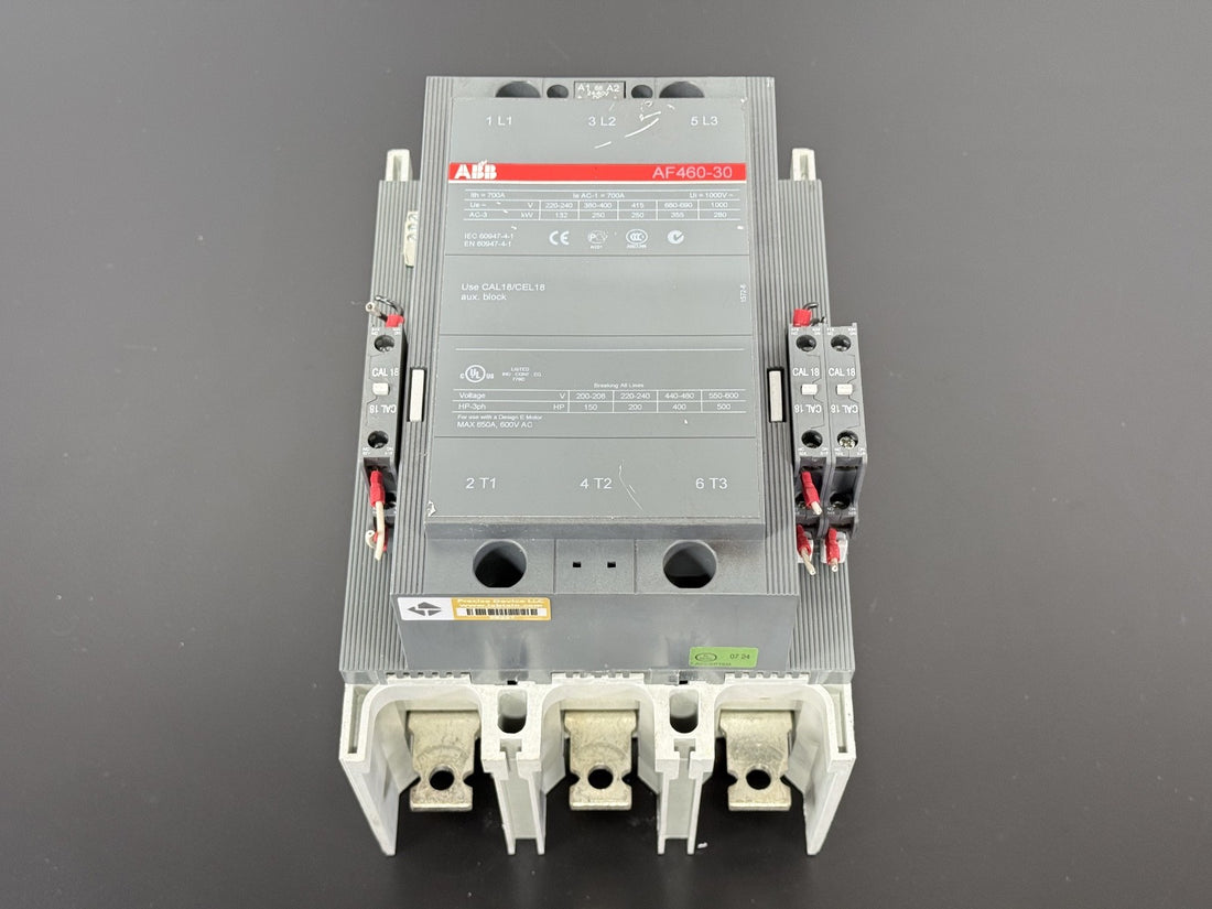 ABB 3 Pole Contactor AF460 30 1000V 650A 500HP, 100 250 Volt AC/DC Coil0