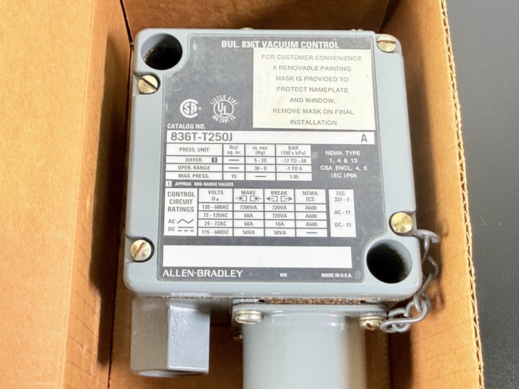Allen Bradley 836T T250J Vacuum Pressure Control 836T NEMA 4 IP664