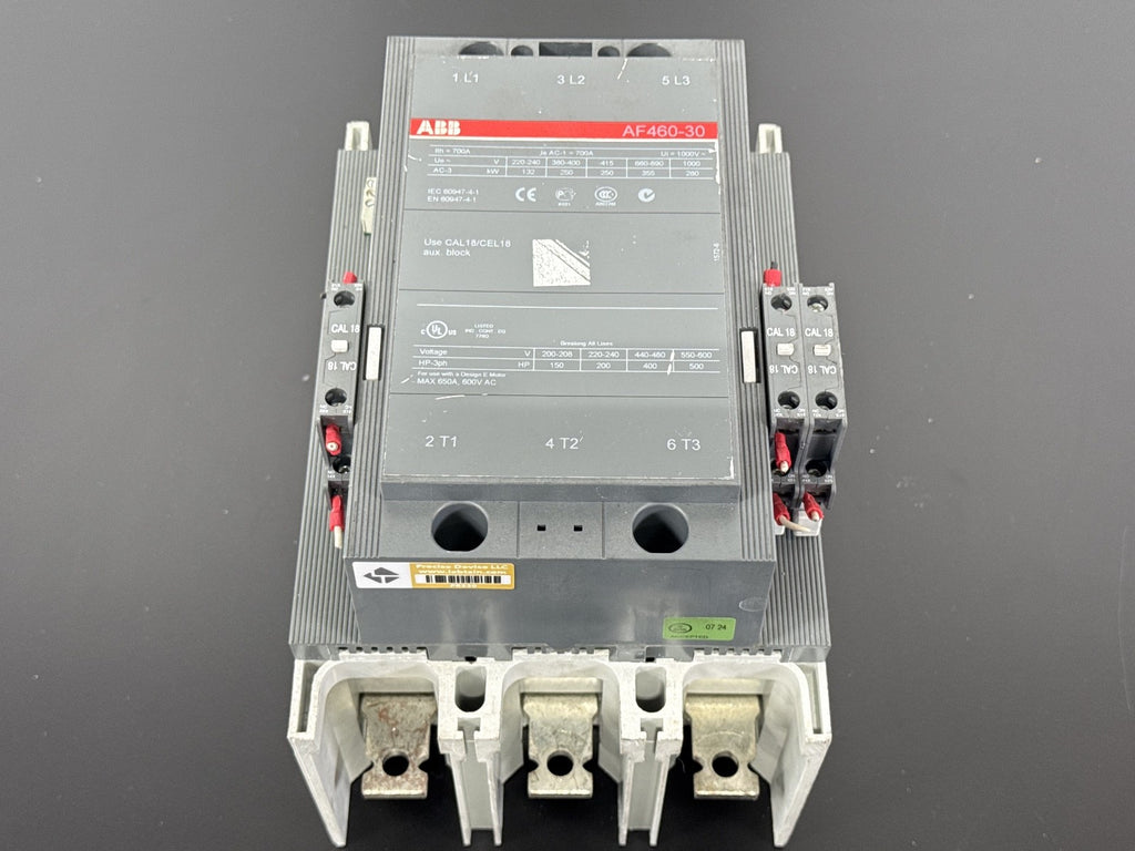 ABB 3 Pole Contactor AF460 30 1000V 650A 500HP, 100 250 Volt AC/DC Coil0